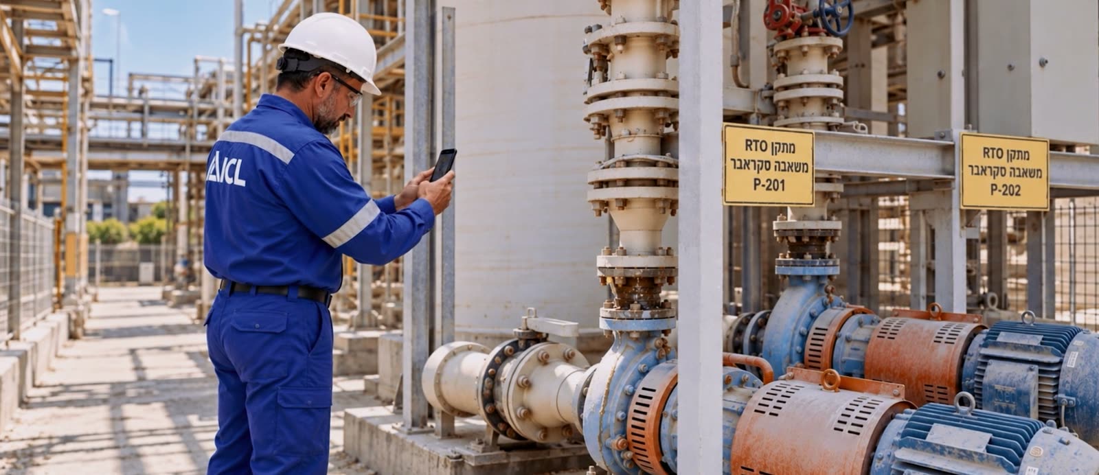 ICL operator with a phone by pump P-201